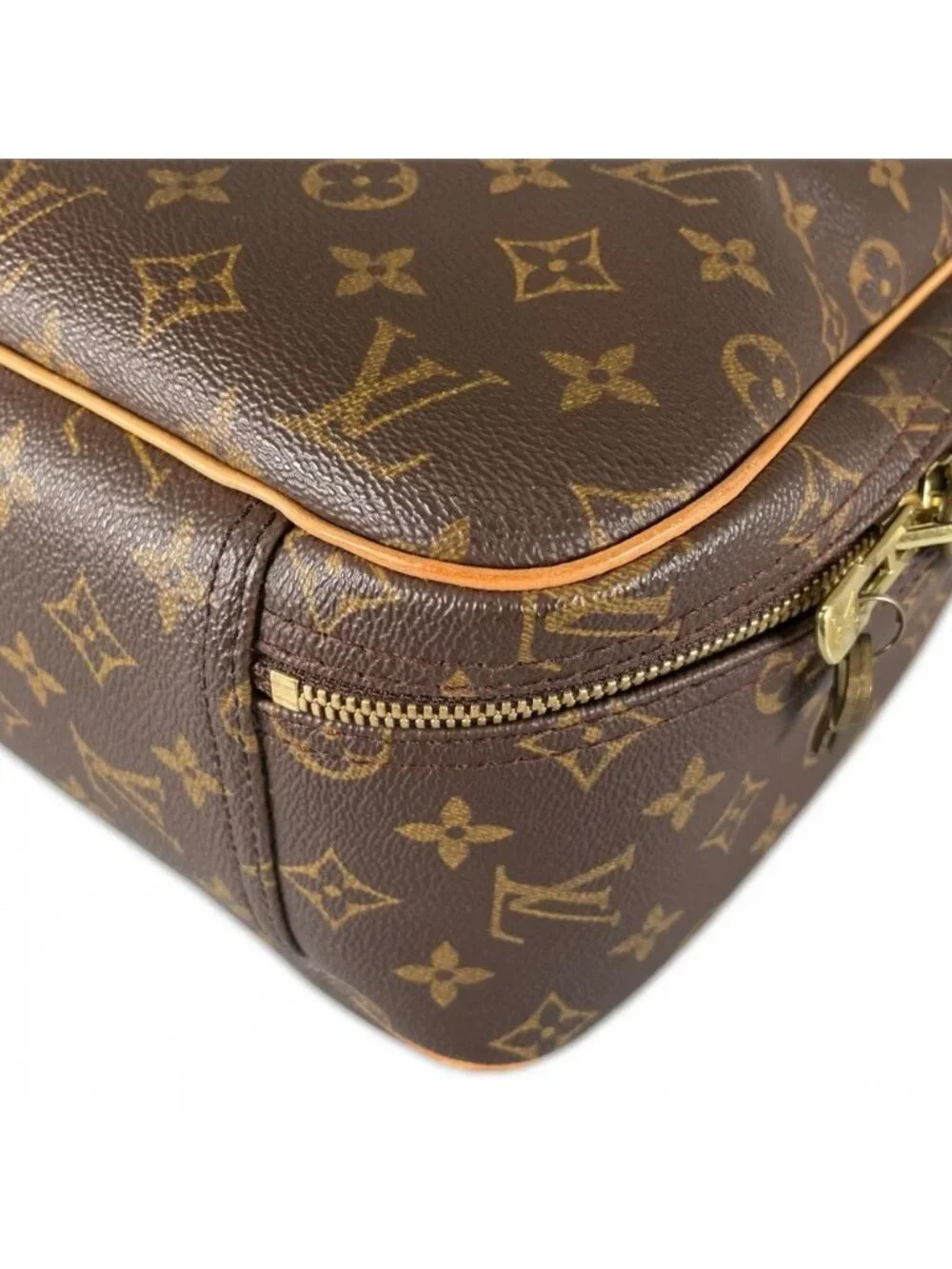 Louis Vuitton Handbag Excursion Monogram Canvas Brown Gold